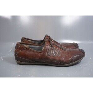 Merrell Arabesque Women's Size 8.5 Brown Leather Front Zip Comfort Flats Shoes
